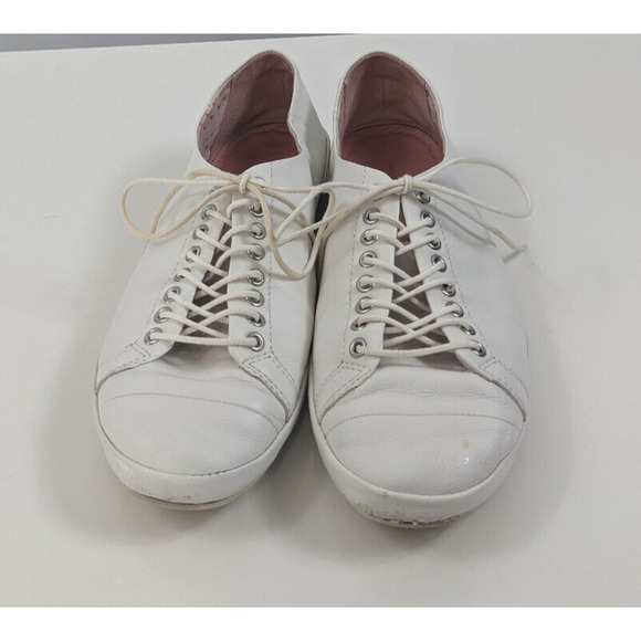 Vagabond Lace Up Sneakers White Leather 39 Low Profile Retro Lightweight - Picture 1 of 6